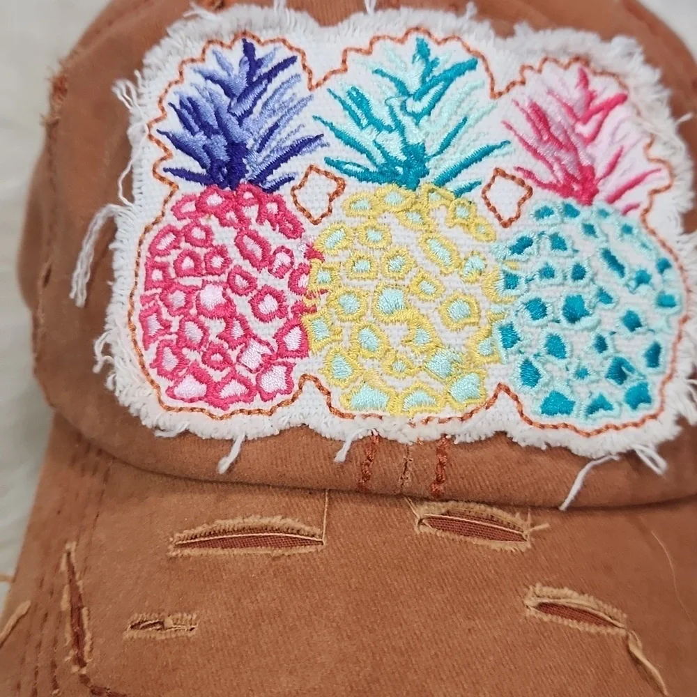 PRFCTO Lifestyle Distressed Pineapple Snapback Womens Hat - Picture 2 of 6